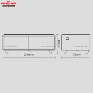 Kích thước của bộ bàn trà sofa tích hợp tủ lạnh và loa nghe nhạc BSF96