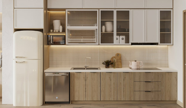 Bí quyết chọn tủ bếp chung cư hiện đại tối ưu không gian