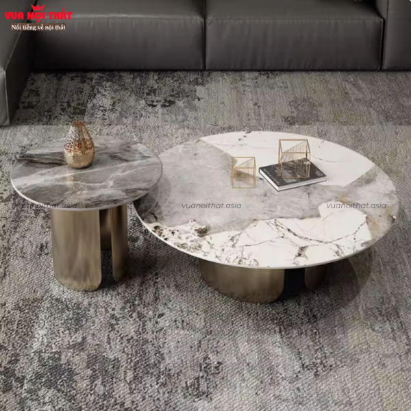 Bộ 2 bàn sofa tròn kết hợp BSF98 góp phần tạo điểm nhấn ấn tượng cho không gian