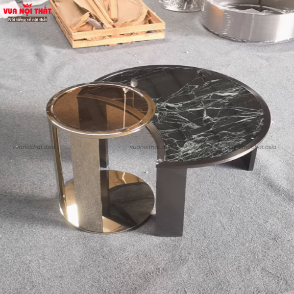 Bộ 2 bàn trà đá cẩm thạch nhập khẩu cao cấp BSF99 tạo điểm nhấn cho không gian