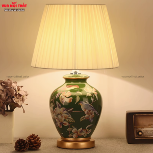 Đèn bàn phòng ngủ bằng gốm nhập khẩu chất lượng DTT59