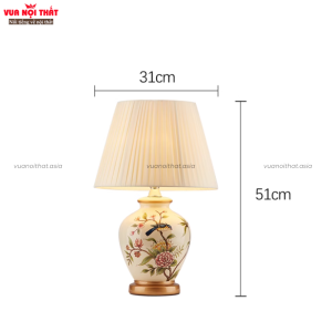 Kích thước đèn decor bàn bằng gốm giá rẻ DTT59
