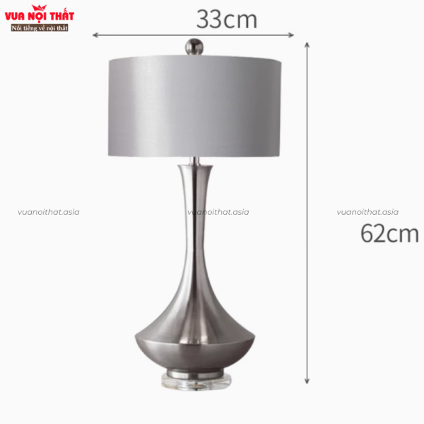 Đèn bàn phòng ngủ kiểu Mỹ DTT61 - Bạc lớn