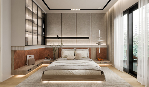 Giường ngủ gỗ MDF melamine có thiết kế hiện đại & tính thẩm mỹ cao