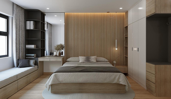 Nhờ kết cấu gọn nhẹ, giường ngủ MDF melamine dễ dàng tháo lắp & vận chuyển