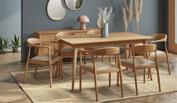 Bàn ăn gỗ beech giúp không gian ăn uống trở nên ấm cúng, thoáng đãng & hiện đại hơn