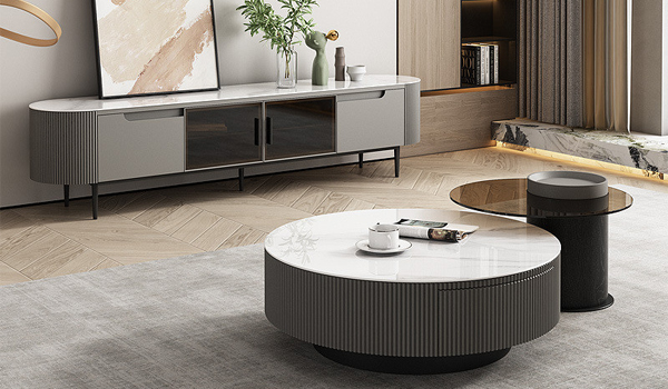 Bàn trà sofa mặt kính giúp không gian trở nên thoáng đãng & rộng rãi hơn