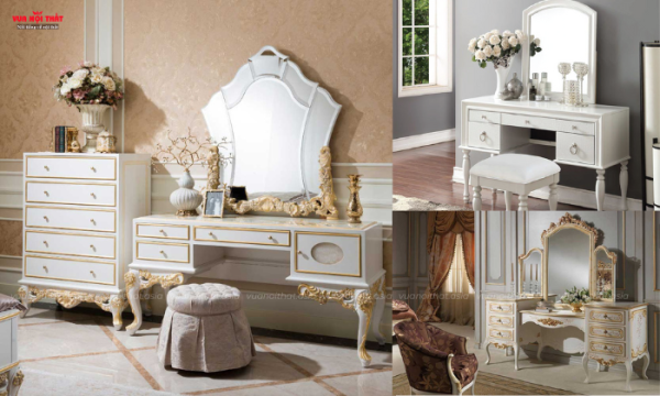 Bàn trang điểm cổ điển lấy cảm hứng từ phong cách Châu Âu cổ xưa
