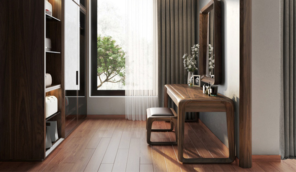 Lựa chọn bàn trang điểm gỗ tự nhiên phù hợp với không gian 