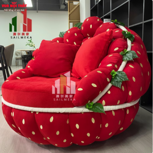 Ghế sofa đơn hình quả dâu đỏ độc đáo GL61 tạo điểm nhấn cho không gian