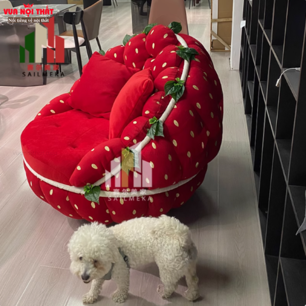 Ghế sofa đơn quả dâu GL61 được làm từ chất liệu gỗ thông cao cấp