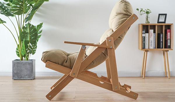 Ghế lười tựa lưng gỗ tự nhiên có khung gỗ chắc chắn