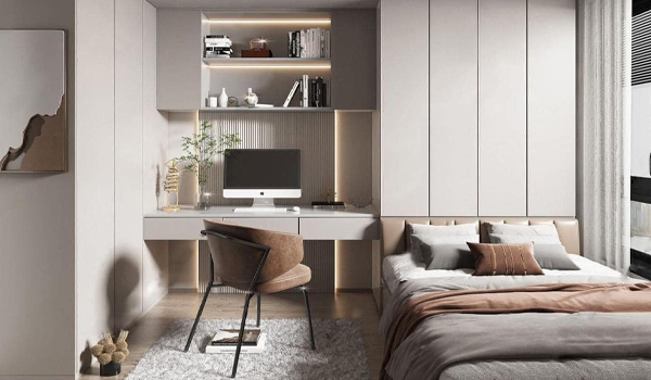 Tiết kiệm diện tích tối ưu là ưu điểm lớn nhất của giường ngủ kết hợp tủ quần áo