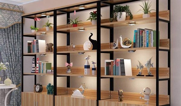 Kệ sách khung sắt mặt gỗ tô điểm cho phòng đọc sách nhà bạn
