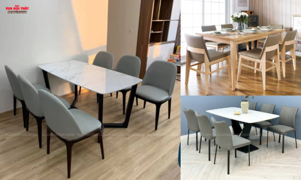 Bộ bàn ghế ăn 6 ghế giúp tạo không gian ăn uống thoải mái cho các thành viên