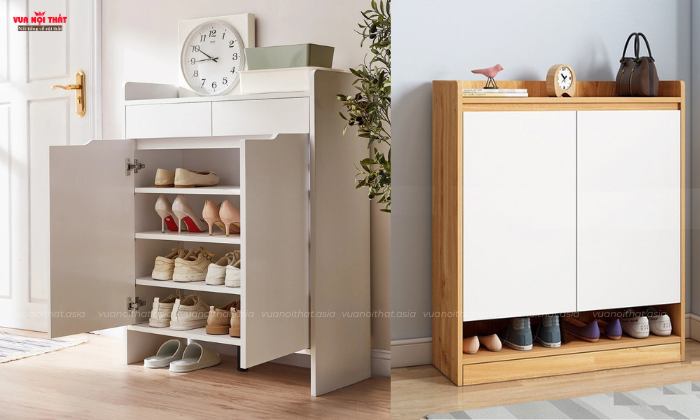 Tủ giày dép gỗ công nghiệp có nhiều kiểu dáng