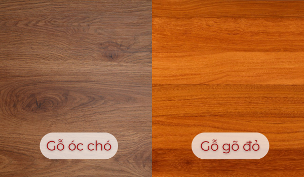 Sự khác nhau giữa gỗ óc chó và gỗ gõ đỏ