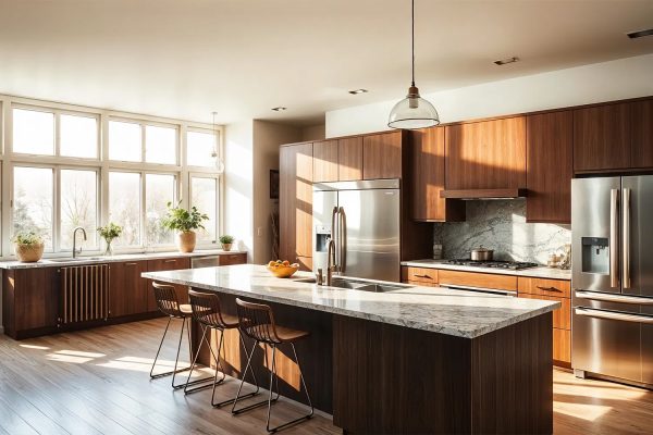 Tủ Bếp Gỗ Óc Chó Các Mẫu: Chữ U, Chữ L, Chữ I Thời Thượng