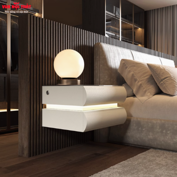 Tủ đầu giường treo tường nhập khẩu cao cấp TDG18