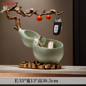 Bình hồ lô decor bàn nhập khẩu PKTT22 có 2 khoang tiện lợi để đựng chìa khóa và trang sức