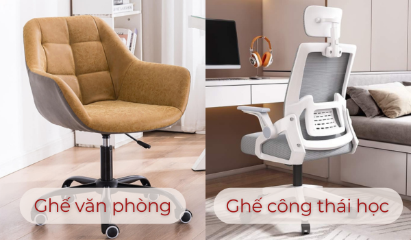 Phân biệt giữa ghế văn phòng và ghế công thái học