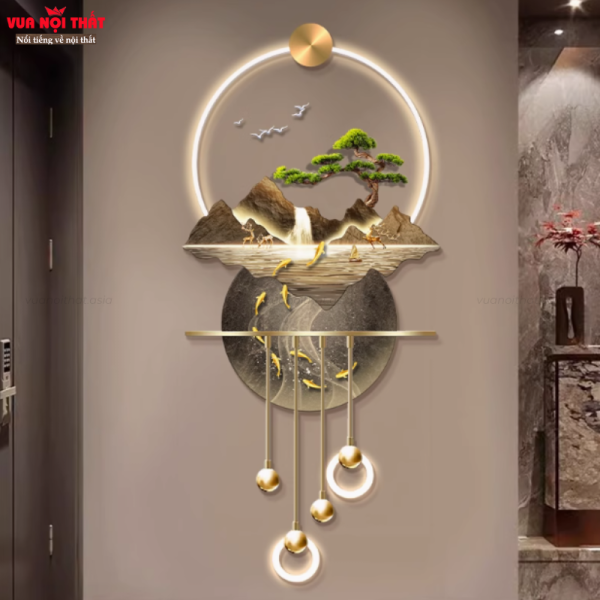 Tranh đèn decor núi non TT82 góp phần tạo điểm nhấn ấn tượng cho không gian