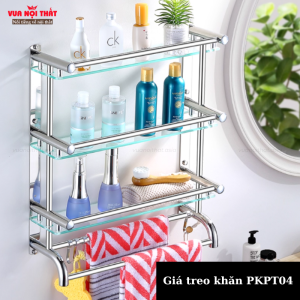 Giá treo khăn phòng tắm 3 tầng bằng inox nhập khẩu PKPT04