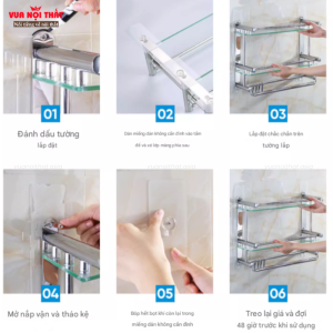Giá treo nhà tắm PKPT04 dán tường