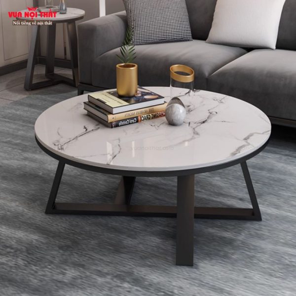 Bàn sofa tròn mặt đá ceramic chất lượng cao BSF101 tạo điểm nhấn cho không gian
