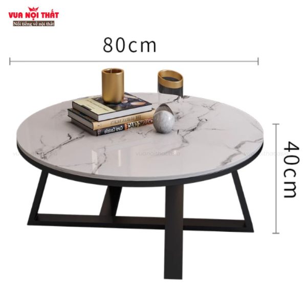 Bàn sofa tròn mặt đá BSF101 có kích thước nhỏ gọn phù hợp với mọi không gian