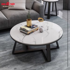 Bàn sofa tròn mặt đá ceramic BSF101