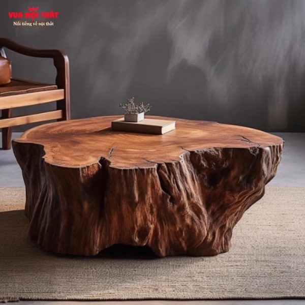Bàn trà sofa gỗ thông cao cấp BSF100 với các đường vân gỗ độc đáo