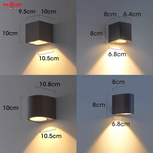 Kích thước đèn decor ban công chống nước nhập khẩu DTT75