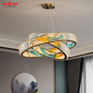 Đèn thả pha lê sang trọng DTT68 làm từ thép không gỉ và pha lê cao cấp