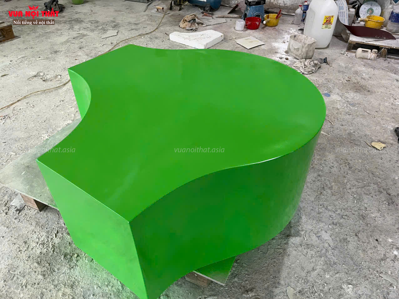 Ghế chờ composite màu xanh