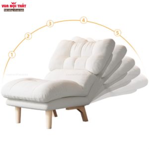 Ghế thư giãn kèm bàn gác chân GL64 có 5 mức độ ngả lưng