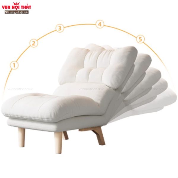 Ghế thư giãn kèm bàn gác chân GL64 có 5 mức độ ngả lưng