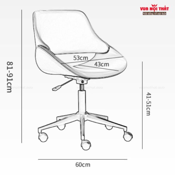 Kích thước ghế xoay văn phòng nhập khẩu chất lượng GVP03