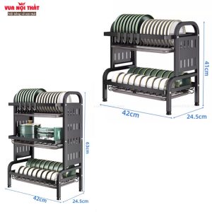 Kích thước của kệ đựng chén đĩa có khay thoát nước PKB17