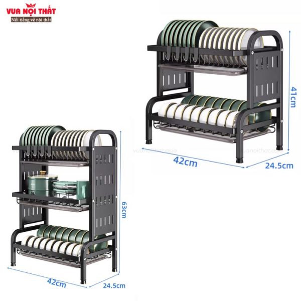 Kích thước của kệ đựng chén đĩa có khay thoát nước PKB17