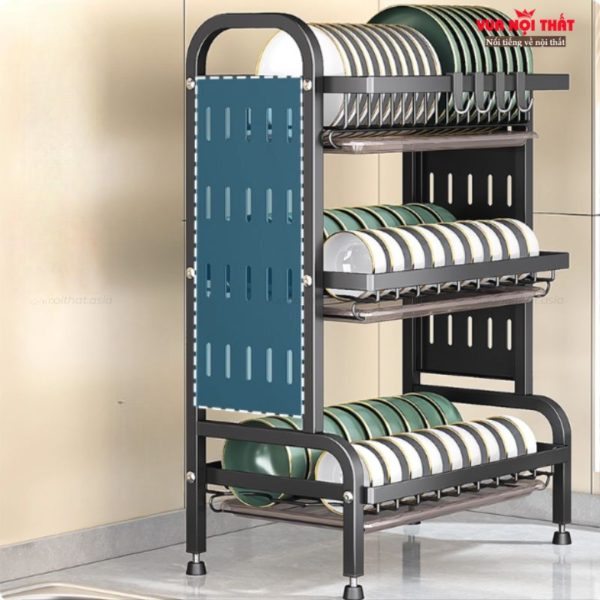 Kệ đựng chén có khay thoát nước được làm từ thép sơn tĩnh điện cao cấp