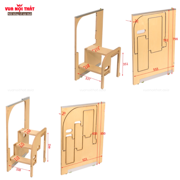 Kích thước của thang gấp âm tủ nhập khẩu PKB16