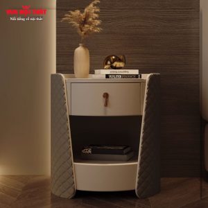 Tủ đầu giường tròn bọc da cao cấp TDG19