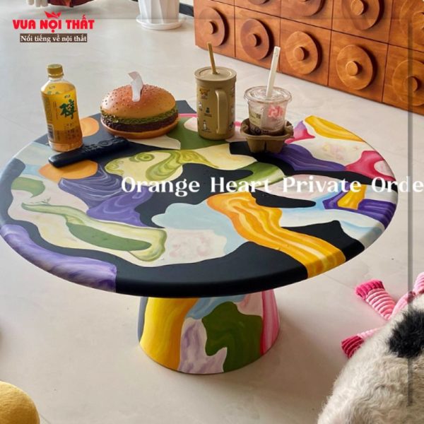 Bàn decor composite họa tiết độc đáo CPS22