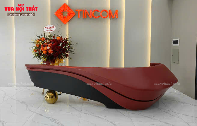 Bàn giao bàn lễ tân composite cho văn phòng tại Hà Nội