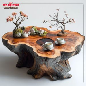 Bàn trà gỗ lim nguyên khối cao cấp BSF103