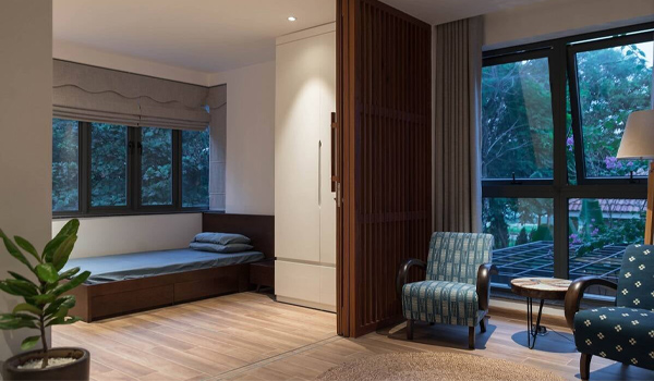 Phòng ngủ là nơi người cao tuổi dành phần lớn thời gian nghỉ ngơi, thư giãn