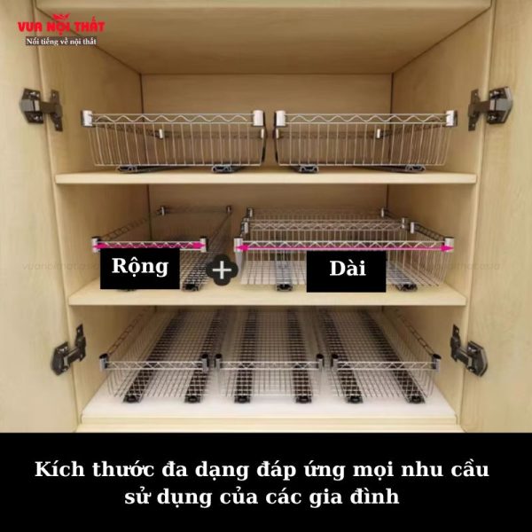 Khay đựng đồ trong tủ bếp PKB18 có đa dạng kích thước