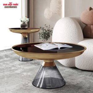 Bàn sofa góc bằng kính kết hợp kim loại cao cấp BSF105