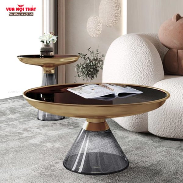 Bàn sofa góc bằng kính kết hợp kim loại cao cấp BSF105